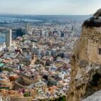 All Alicante in one image with sea, port, city and castle, Spain Von Sergii Zinko