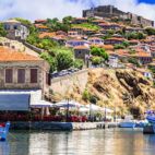 Traditional islands of Greece - beautiful Lesvos. popular Molyvos Molivos) coastal town |  Von Freesurf